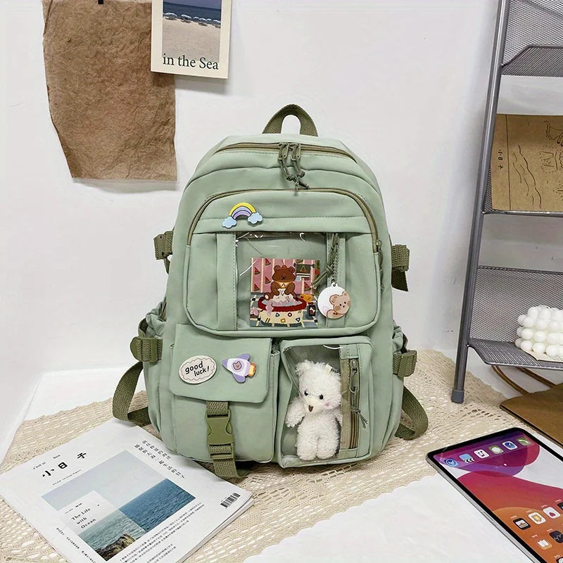 Large Capacity High School Student Backpack Female Korean Schoolbag Junior High School Student Girl Backpack