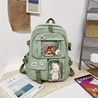 Large Capacity High School Student Backpack Female Korean Schoolbag Junior High School Student Girl Backpack