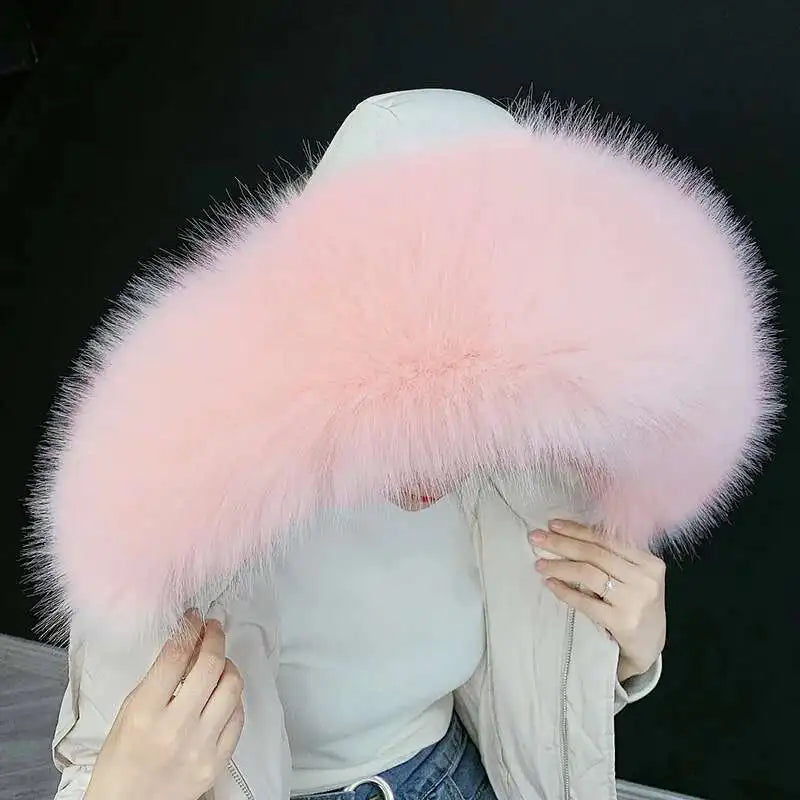 Detachable Faux Fur Collar Extra Large Warm Fake Fur Scarf Wrap Evening Cape For Winter Womens Coat Faux Fur Hood Ttrim Collar