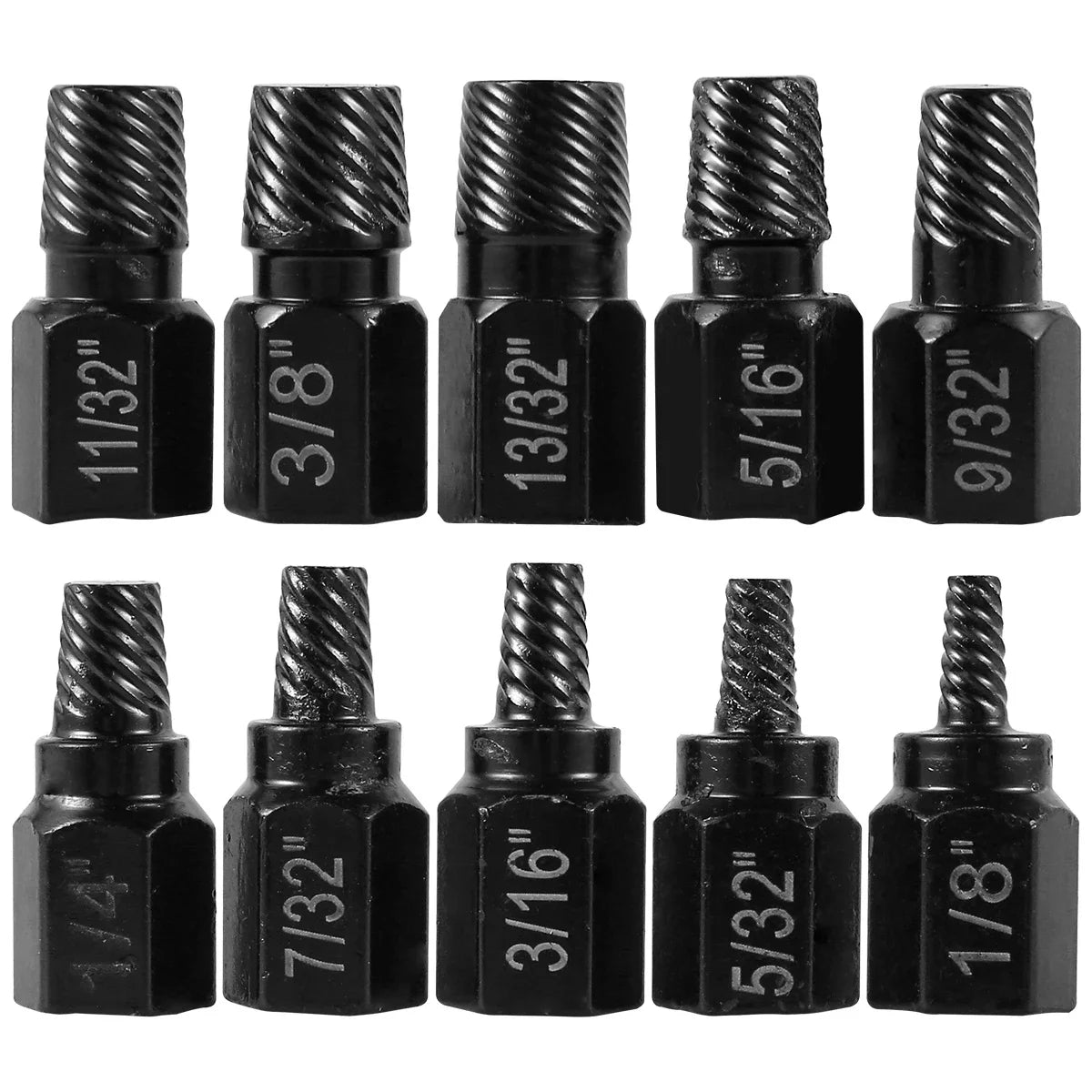 10Pcs Screw Extractor Kit Alloy Steel Damaged Screw Remover Metal Set Easy Out Drill Bits Bolt Stud Multi-Spline Screw Extractor