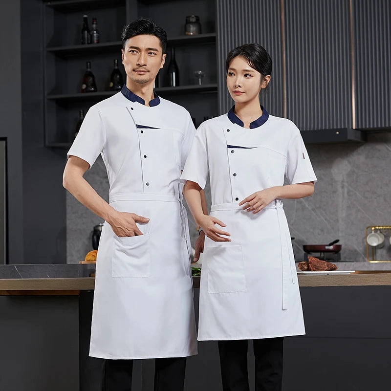 Kitchen Chef Shirts Cook Wear Hotel  Uniform Catering Cooking Clothes Chef Coat Jacket Professional Kitchen Costume Designer
