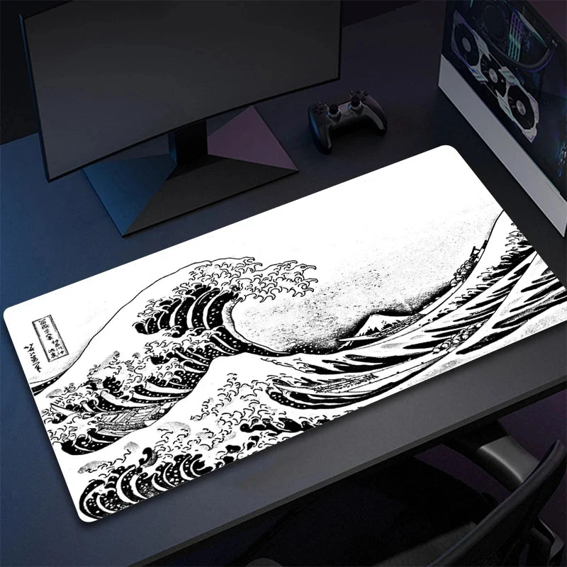 Mousepad Japan Art Great Waves Rubber Mouse Pad Lock Edge Playmat Non-Slip Office Computer Mice Pads Table Gaming Accessories