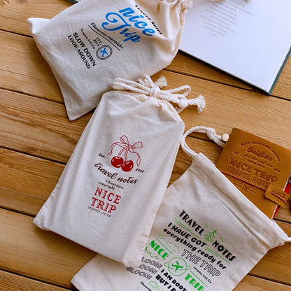 Fromthenon A6 A7 Loose Leaf Notebook Storage Bags Traveler Notebook Journal Storage Bag Planner Drawstring Stationery Supplies