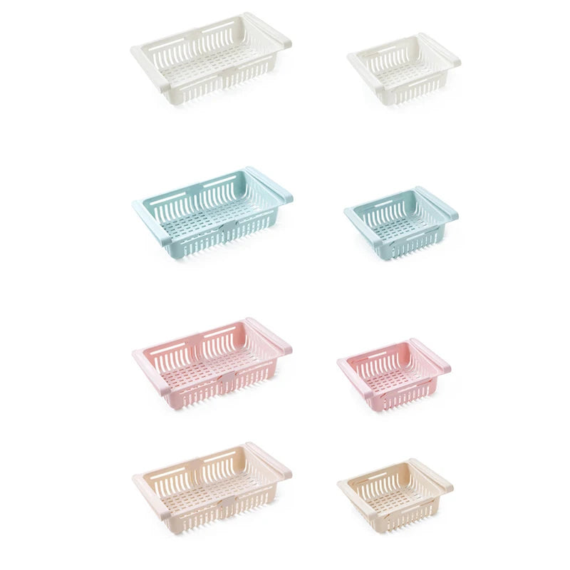 Fridge Organizer Storage Drawer Telescopic Plastic Fruit Vegetable Storage Boxes Kitchen Egg Food Refrigerator Storage Basket