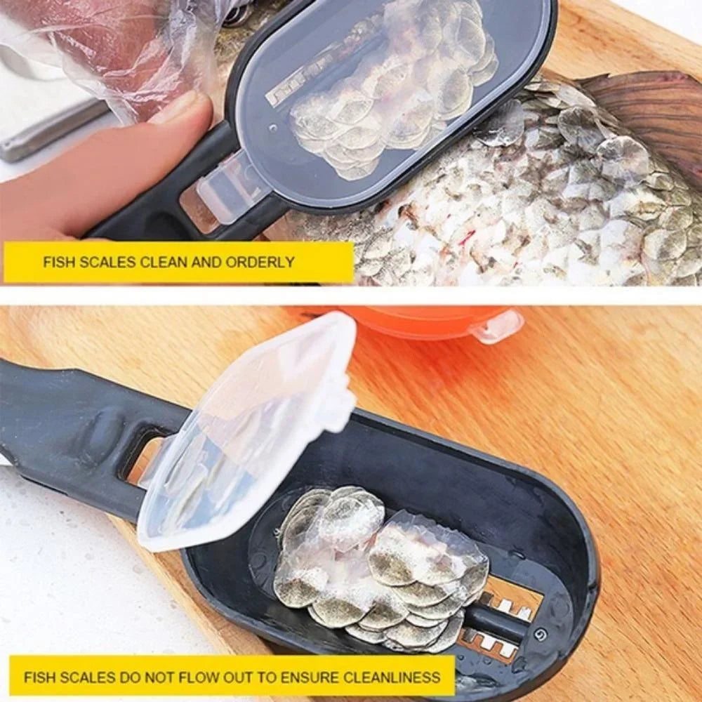 Fish Scale Remover Brush Fishing Scaler Tool Kitchen Cleaning Accessory Fish Skin Scraper Planner Knife for Easy Cooking