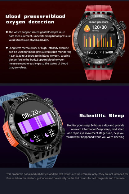 LOKMAT ZEUS 6 PRO Smart Watches Bluetooth Calls Flashlight Waterproof Smartwatches 1.46'' Screen Compass Sport Fitness Tracker