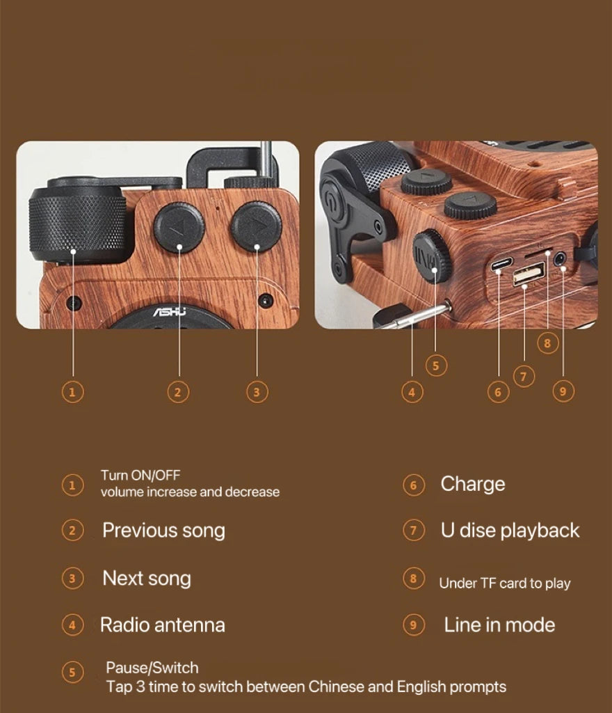 audience Sound box portable bluetooth sound box speaker Bluetooth speakers Retro speaker outdoor radio