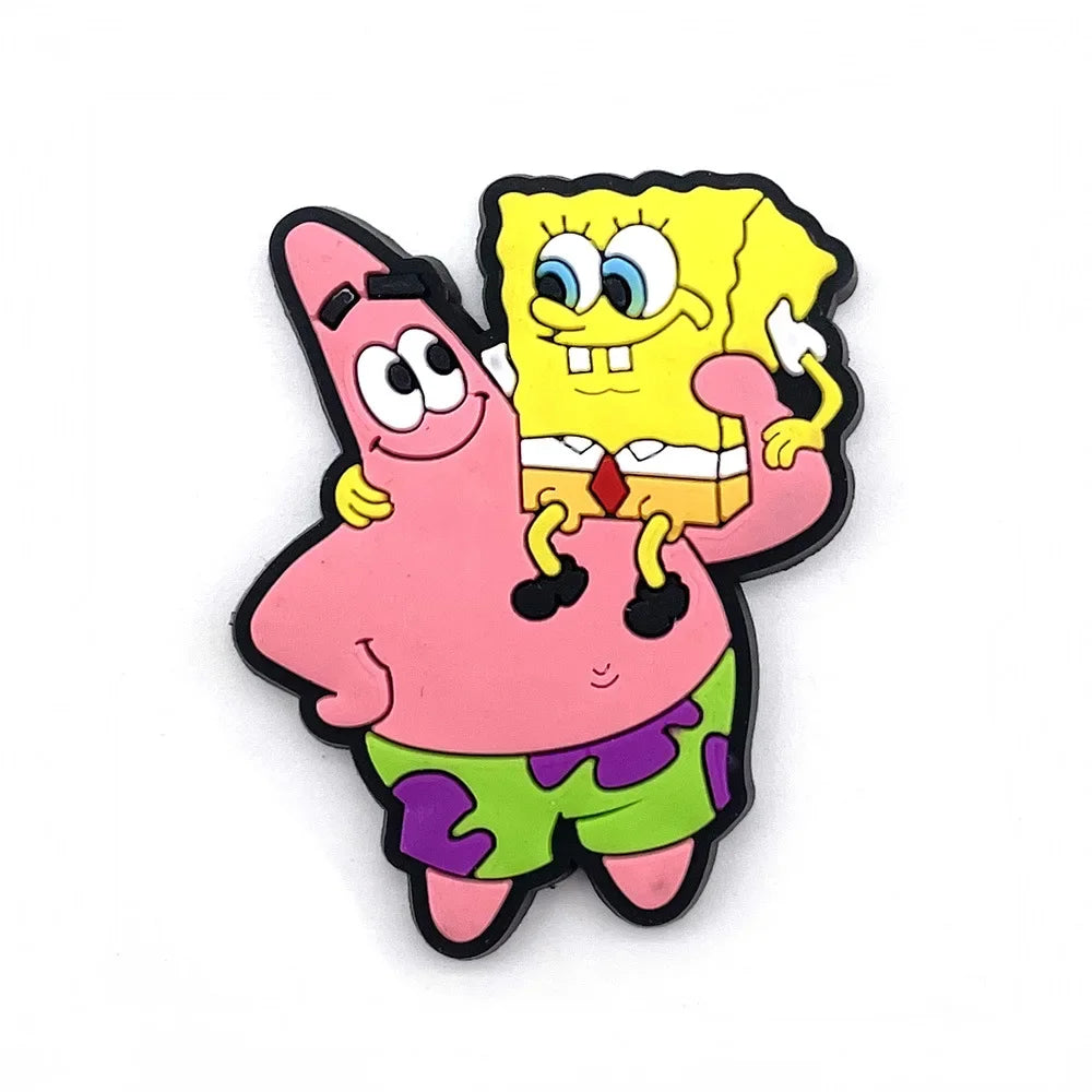 1pcs SpongeBob Shoe Buckle Anime Patrick Star Crocs Charms Cartoon Crocs Accessories Sandals Decorate Kids Party X-mas Gifts