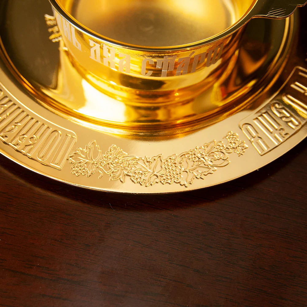 Russian Church Orthodox Holy Oil Ritual Supplies Gold Plated Metal Utensils Prayer Church Ritual Supplies