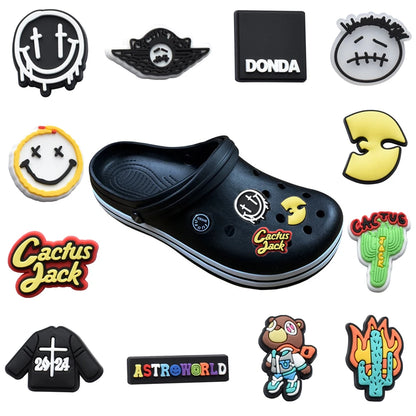 Hot Sale 1pcs PVC Shoe Charms Cactus Smiling Face Sandal Accessories DIY Shoe Decoration For Clog Sandal Kids X-mas Gifts