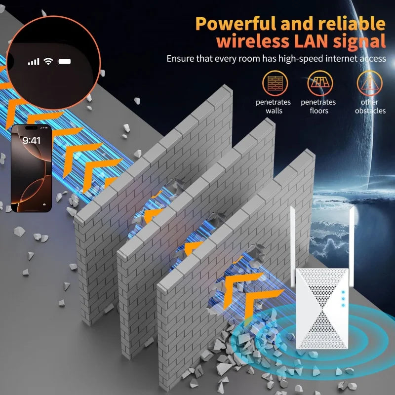 1200Mbps WiFi Repeater Wireless Signal Extender 2.4G 5GHz Dual Band Wi-Fi Amplifier Router Long Range Signal Booster For Home