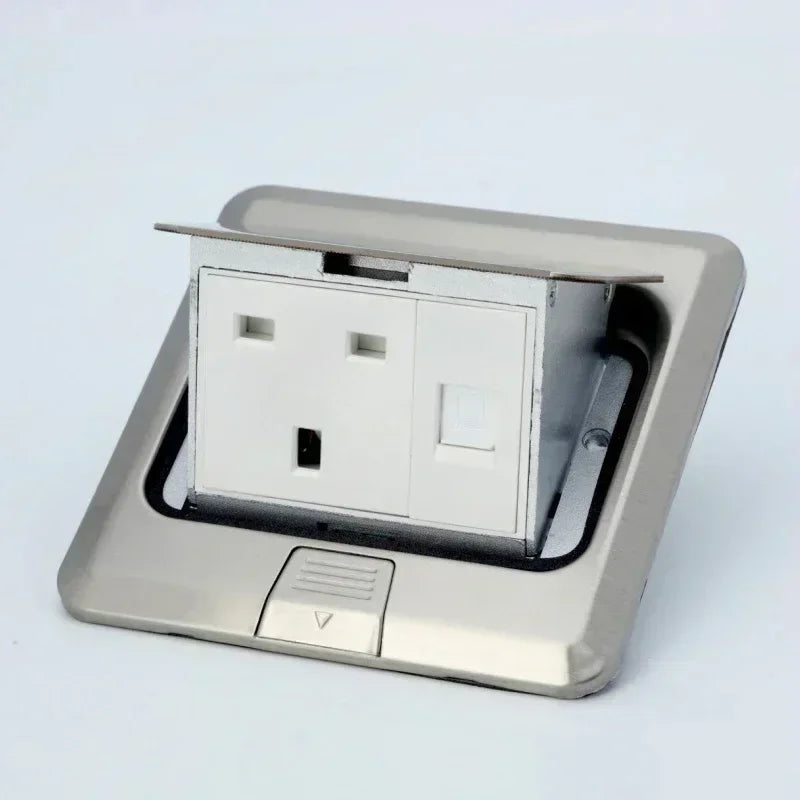 Pop Up Floor Socket Hidden Type EU/FR/US/UK/Universal Power Outlet Stainless Steel Electrical Switches For Home Office Table