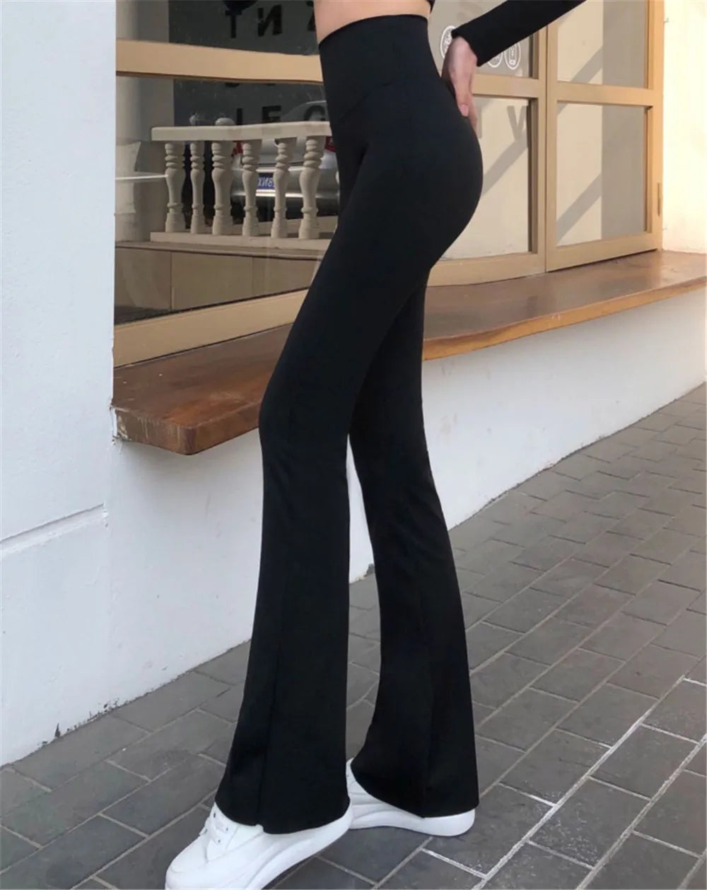 Long Tall Girl High Women Black Flare Pants Leggings Yoga  Soft High Waist Bootcut Comfortable 180cm Palazzo Pants Bell Bottom