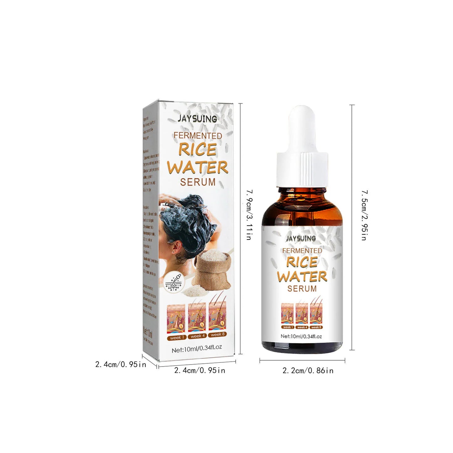 jaysuing fermented rice water hair serum gentle moisturizing hair growth hair repair frizz perm damage serum