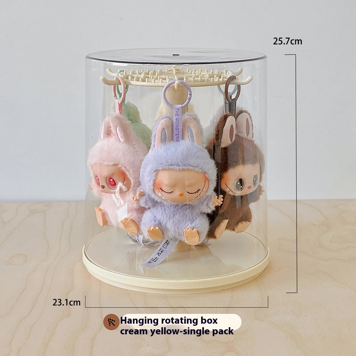 Labubu Pendant Display Box Rotating Transparent Labubu Doll Handmade Blind Box Storage Display Stand Decorative Ornament Gifts