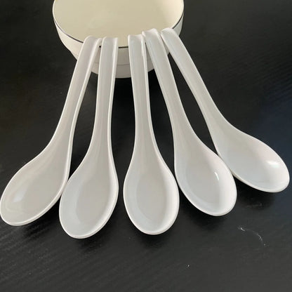 5pcs Soup Spoon Japanese rice Spoon Ramen wonton dumplings Japanese kitchen cutlery soup spoon  dinner spoon  serving spoon
