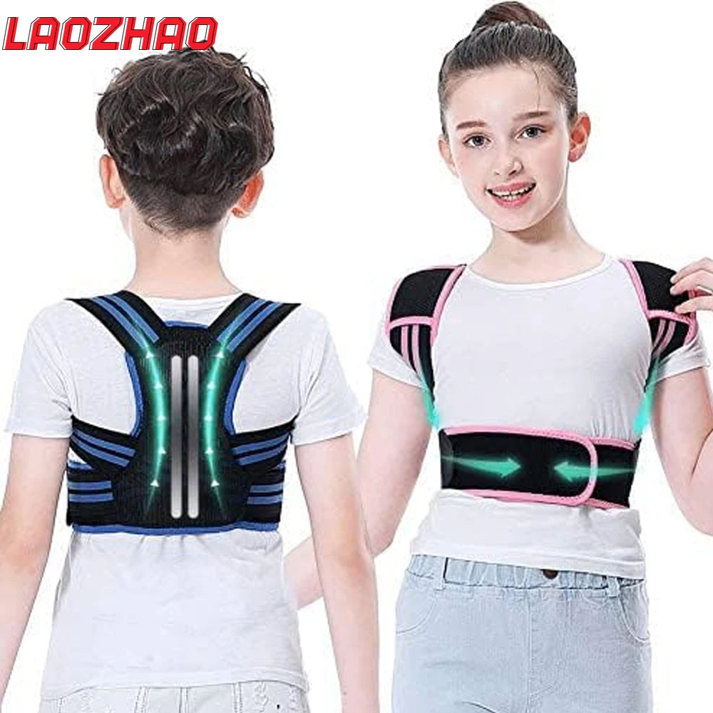 1PCS Posture Corrector for Kids & Teens - Adjustable Back Brace, Humpback Support, Soft Shoulder Pads, Spine Straightener