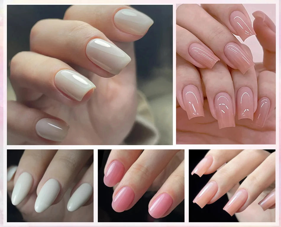 BORN PRETTY Milky Pink Rubber Base Gel Nail Polish Glitter 15ml Semi-Permanent Varnish Soak Off Self Leveling UV LED Gel