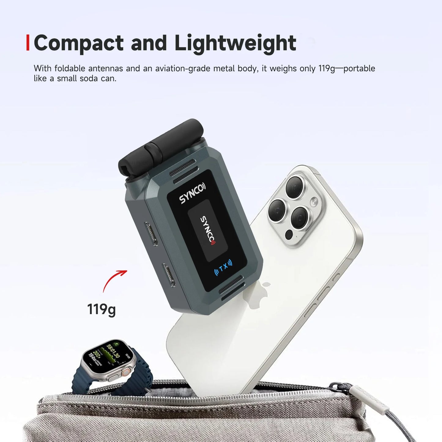 Xvison HD Wireless Video TX&RX 1080P60 UVC Streaming, 80ms Low Latency, Zero Noise for Camera/Smartphone/PC Live Streaming Synco