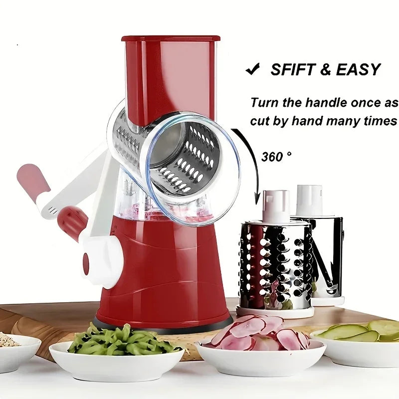 Slicing Grater Manual Rotary 3 In 1 Cheese Grater Food Blender Stainless Steel Potato Slice Chopper Processor Kitchen Accessorie