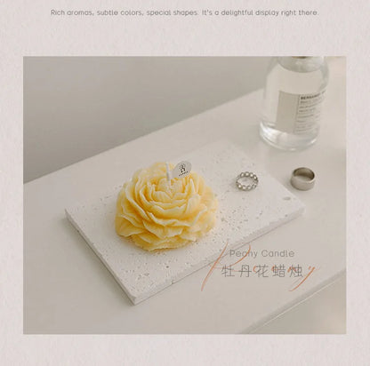 Peony Scented Candles, Handmade DIY Mini Floral Candles for Valentine's Day Gifts