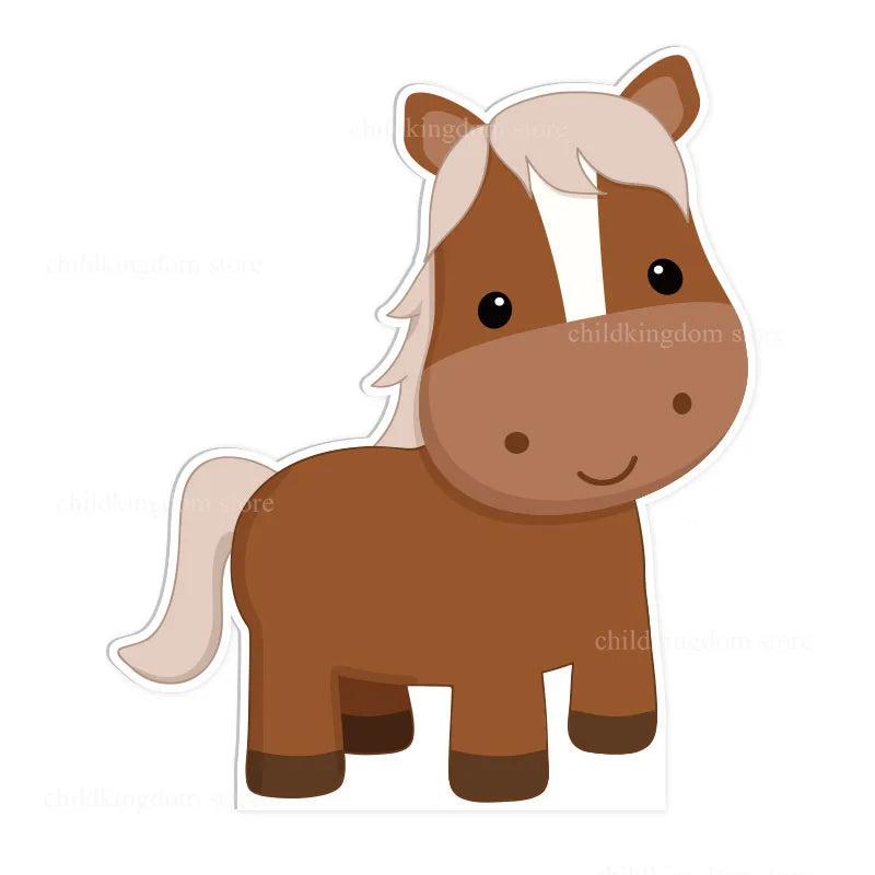 6Pcs Farm Birthday Party Animals KT Board Farm Cow Cutouts DIY Birthday Balloons Farm Theme Birthday Baby Shower Party Backdrops