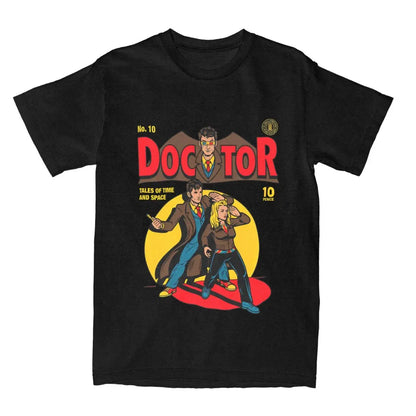 Mens T-Shirt Doctors Who T Shirts Harajuku Godfather Doctors Summer Tees Funny Loose Cotton Tops Plus Size 6XL