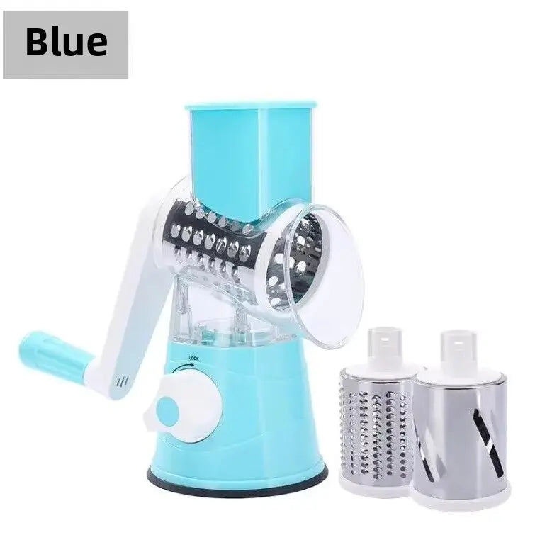3in1 Vegetable Slicer Multifunctional Rotary Handheld Grater with 3 Sharp Rollers Vegetable Slicer Cheese Shredder Kitchen Tools