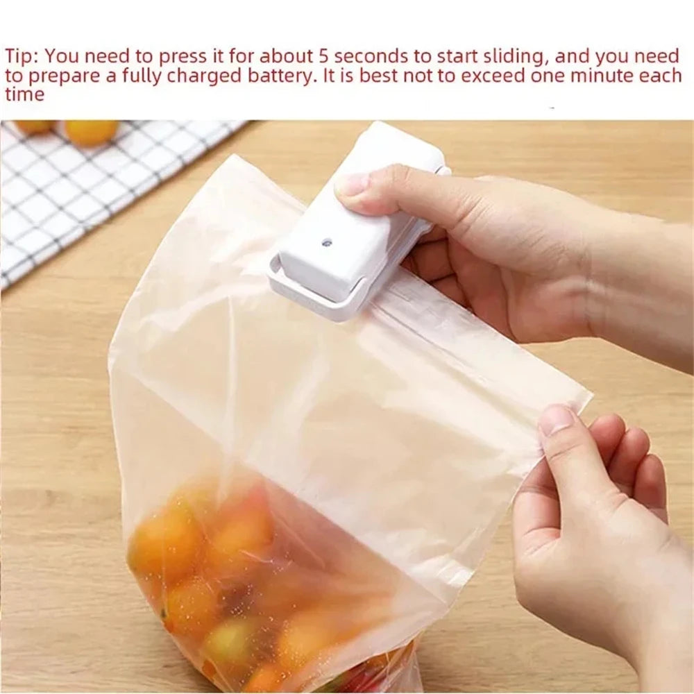 Mini Packaging Sealer Portable Plastic Bag Clip Sealing Machine Food Storage Seal Snack Sealing Household Kitchen Gadgets