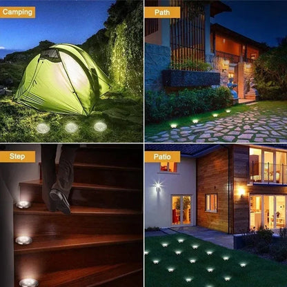 8/20LED Solar Power Disk Light Outdoor Garden Solar Underground Light Deck Light Spotlight Buried Solar Led Lamp Garden Decor