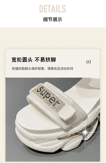 10CM Chunky Platform Sandals Women New Summer Bling High Heels Sandals Woman Beach Casual Slides Thick Sole Sandalias Mujer