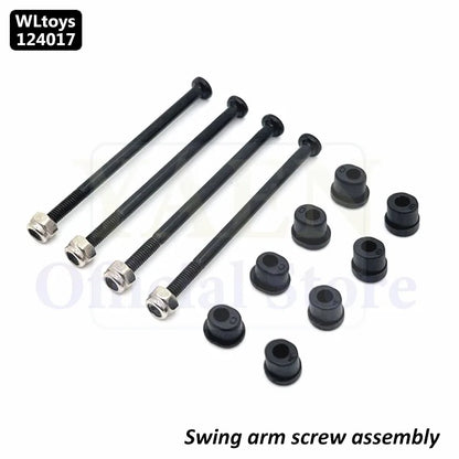 WLtoys 124017 1/12 RC Original Metal Spare Parts Swing Arm C Seat Bottom Motor Differential Gearbox Shock Absorbers Tire