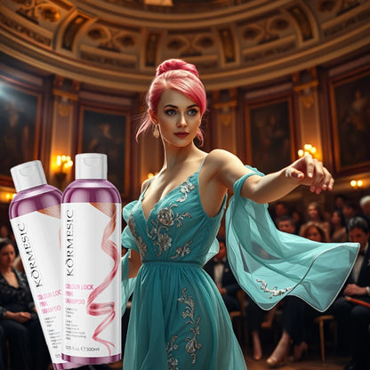 Color-Protecting Shampoo,Pink Setting Shampoo,Color Locking Care Shampoo,Enhance Color Retention Shampoo Makeup Color Protection