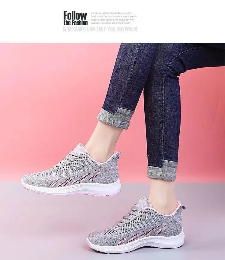 Fashion Women's Sneakers Lightweight Womens Shoes Comfortable Ladies Vulcanized Shoes Outdoor Lace-up Training Shoes Zapatillas
