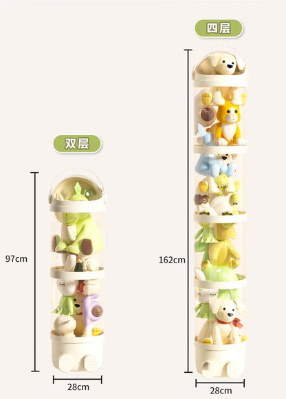 Doll Storage Bucket Transparent Moistureproof Storage Tube for Children's Plush Toys Organizer Home Organization and Storage