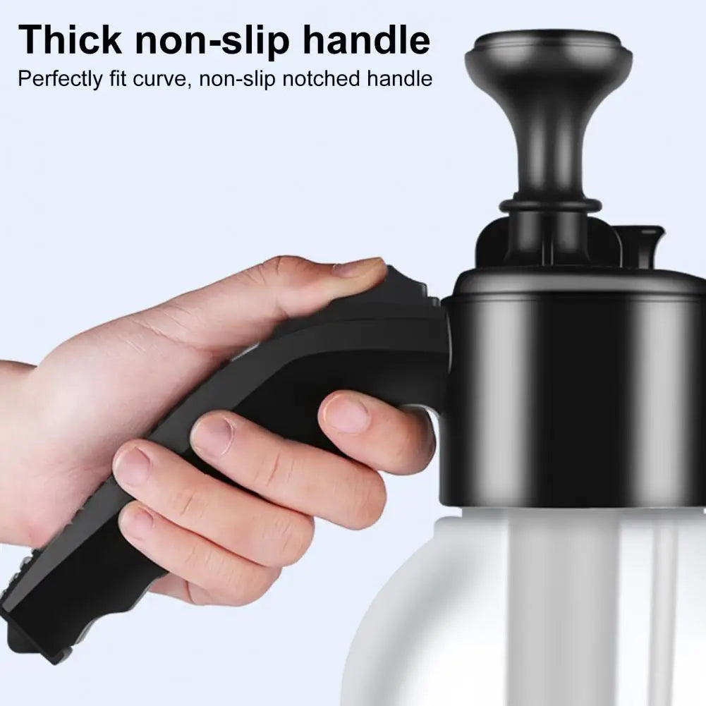 2L Pressure Sprayer Bottle With Ergonomic Handle Leakproof Hand Snow Foam Sprayer Water Pump Bottle With 2 Replacement Nozzles