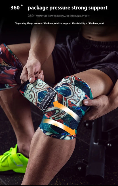 Fitness Knee Wraps for Weightlifting Workout Knee Pad Straps Weight Lifting Deadlift Bench Press Powerlifting Knee Protector