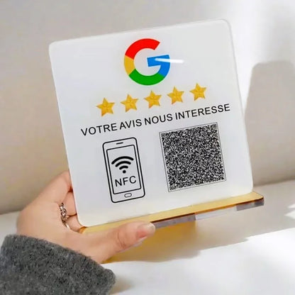 Review Us on Google Custom Google Review Sign With NFC Beauty Salon Business Decor Acrylic Google Review QR Code Sign