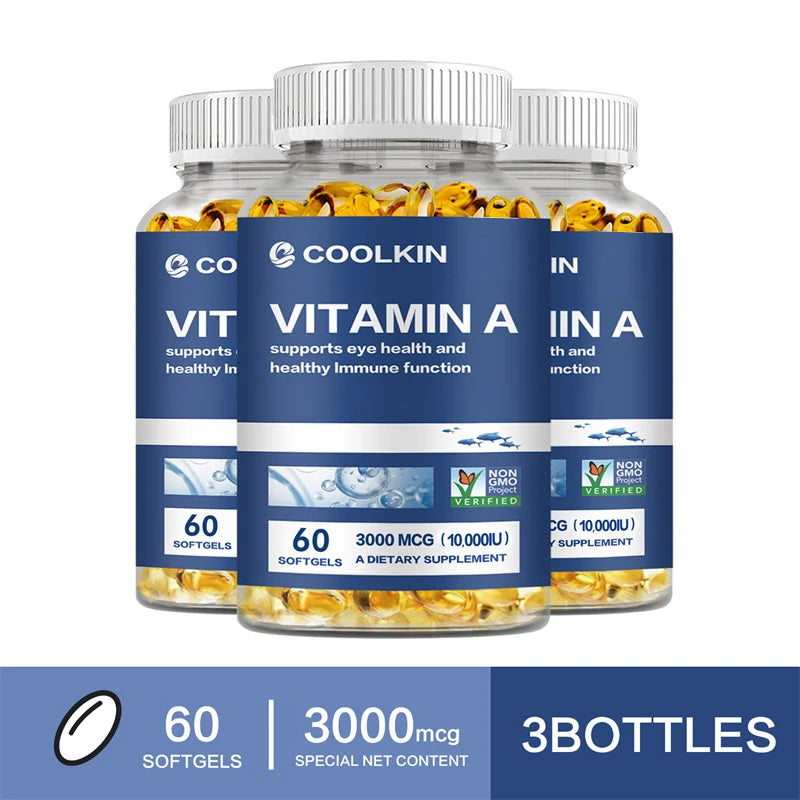 Vitamin A 10,000 IU - Skin Health, Non-GMO, Promotes Eye Health, Boosts Immunity