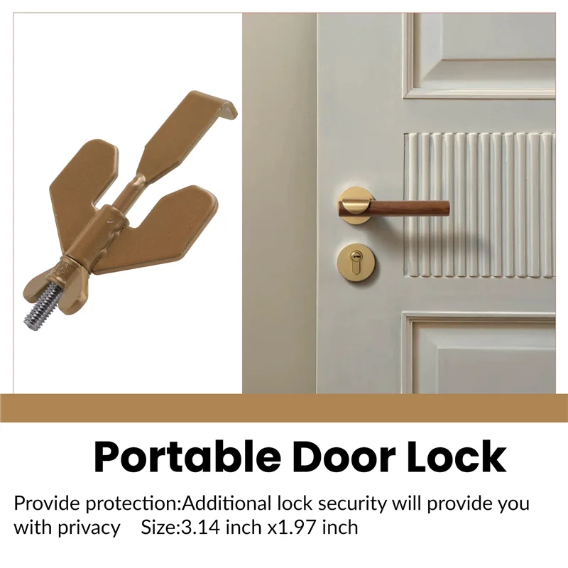 Portable Door Lock Home Security Door Locker Travel Lockdown Locks Solid Heavy Duty Locks Door Lock For Traveling Home-AT64