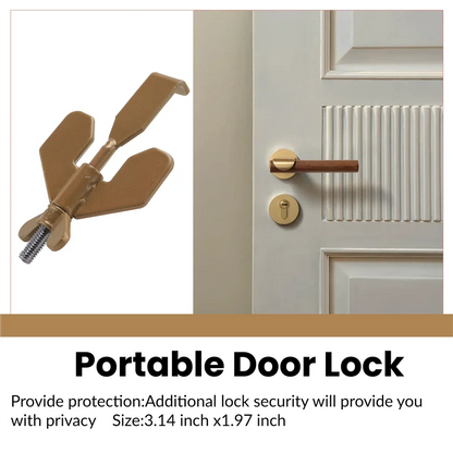 Portable Door Lock Home Security Door Locker Travel Lockdown Locks Solid Heavy Duty Locks Door Lock For Traveling Home-AT64