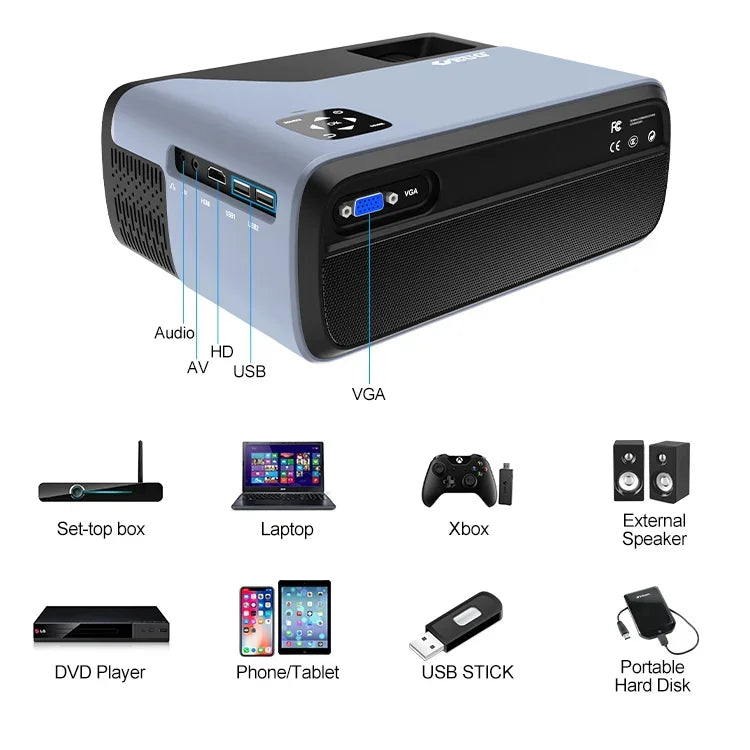 ProjectorMobile LCD Projector With Bluetooth Projectors With Speaker