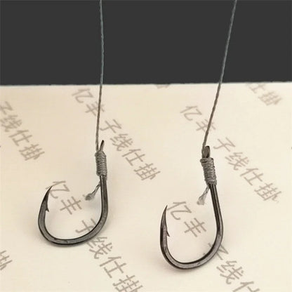 5Pack/50 Hooks Fishs Tool Tied Good Strong Horse Line Double Hook Pair Hook Fishs Hooks Fishing Gear Accessories Sub-line Hooks