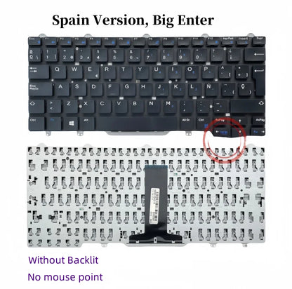 New US/RU/SP Laptop Layout Keyboard For Dell Latitude 3340 3350 5490 5480 E3340 E5450 E7450 E5470 E7470 P72G