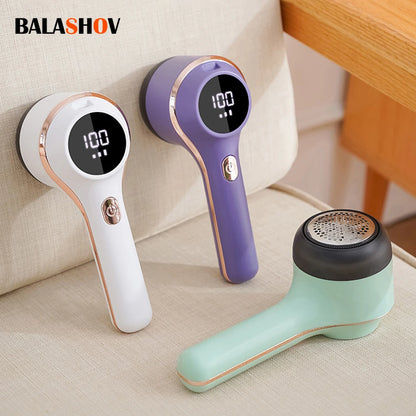 Lint Remover For Clothing Hair Ball Trimmer Fuzz Pellets Clothes Sweater Fabric Shaver with LED Digital Electric Fluff Lint Remo