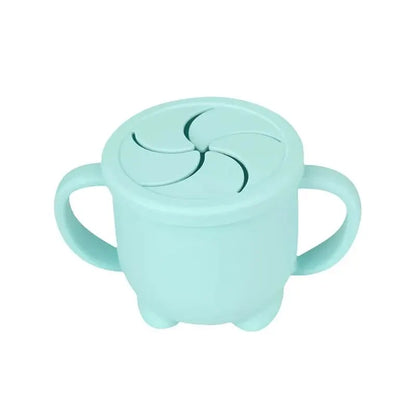 Silicone Baby Snack Cup Kids Solid Color Silicone Food Box Baby Portable Baby Snack Container with Baby Cup Lid