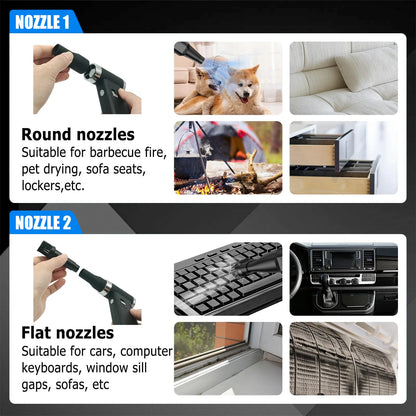 Mini Cordless Hair Dryer Multifunctional Electric Air Duster Hair Dryer Travel Portable USB Rechargeable Negative Ion Hair Dryer