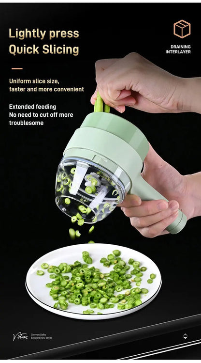 Home Electric Vegetable Cutter Vegetable Chopper Automatic Chopper Slicer Multifunctional Gatling Chopper Garlic Mincer