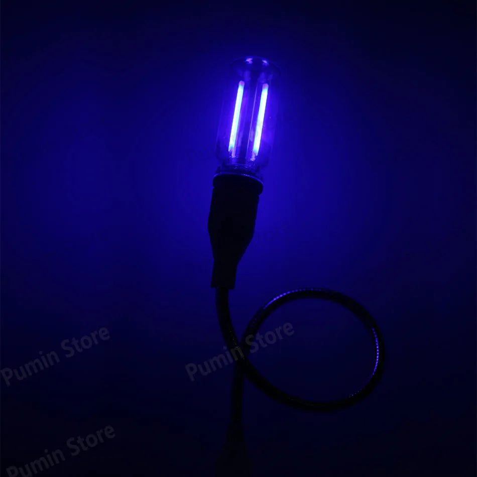 LED Night Light A set of Light Bulbs USB Bendable Night Light USB Metal Hose And Night Light Bulb Purple Pink Blue Green