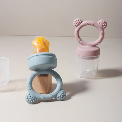 Baby Silicone Fruit Feeder – Bite & Explore Fresh Fruits cute cartoon design Chewable soft